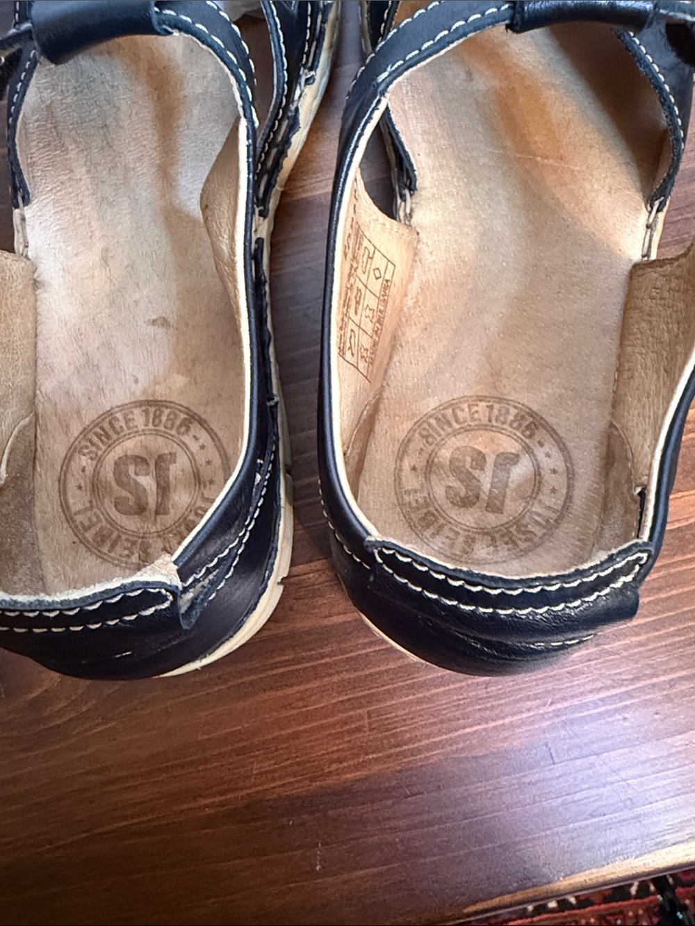 Josef Seibel Black Leather Fisherman Sandals EU 39 Comfort Mary Jane Shoes - Picture 7 of 8